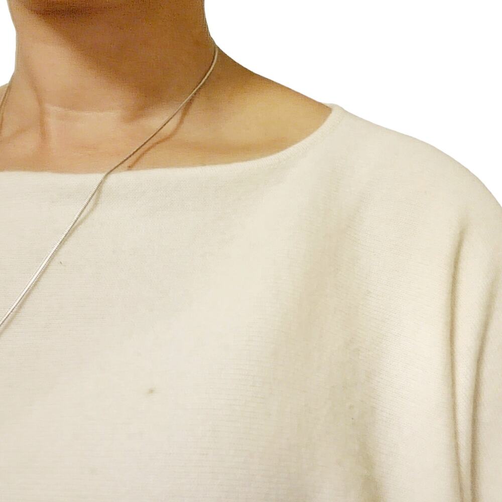 MINNIE ROSE cashmere dolman boatneck wide sleeve sweater in cream Size XS - Picture 5 of 10